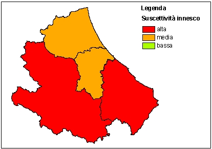 Previsioni di suscettività all’innesco per il giorno 16-08-2021
