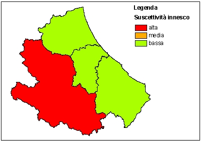 Previsioni di suscettività all’innesco per il giorno 22-07-2022